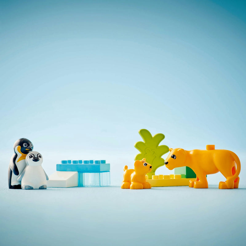 Afbeelding laden in galerijviewer, Lego duplo stad - families van wilde dieren: pinguïns en leeuwen constructiespeelgoed (10442 - wildlife families)
