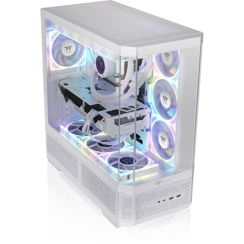 Load image into Gallery viewer, Thermaltake view 370 tg argb snow midi tower behuizing (wit | 2x usb-a | 1x usb-c | rgb | tempered glass)
