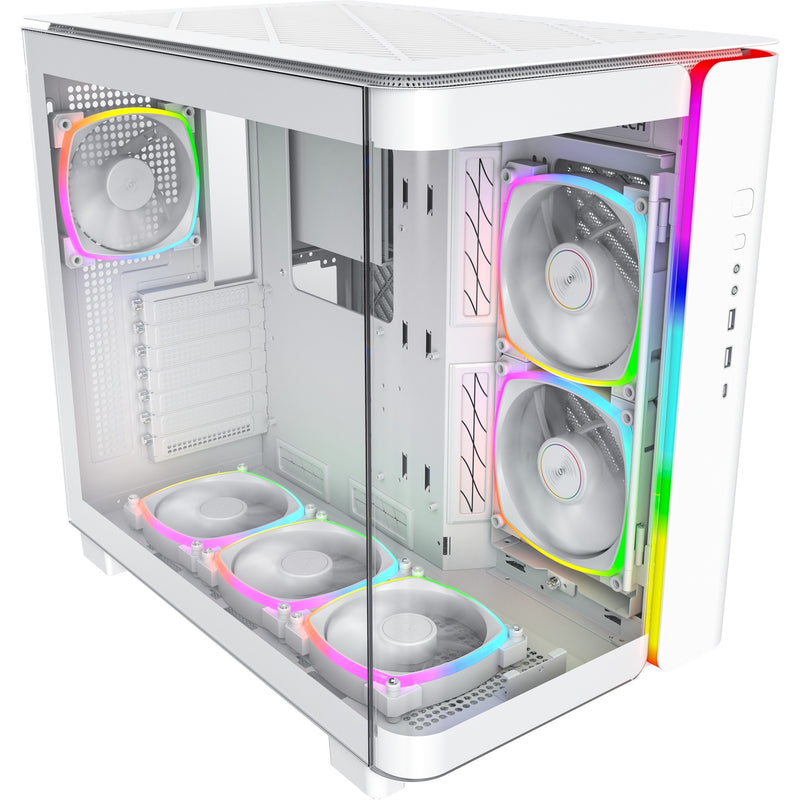 Load image into Gallery viewer, Montech king 95 pro midi tower behuizing (wit | 2x usb-a | 1x usb-c | rgb | tempered glass)
