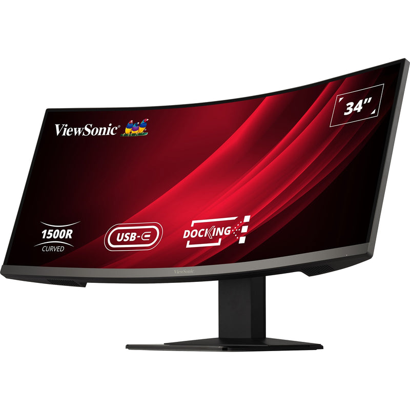 Load image into Gallery viewer, Viewsonic uwqhd curved docking monitor met kvm-switch vg3419c 34 ultrawide (zwart (mat), 1x hdmi, 1x displayport, usb-a, usb-b, usb-c, lan, audio)
