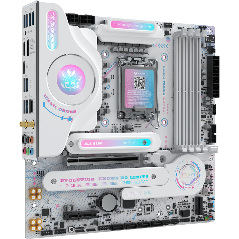 Afbeelding laden in galerijviewer, Maxsun ms-icraft b860m cross socket 1851 moederbord (wit, raid, 5 gb-lan, wlan, bt, sound, µatx)
