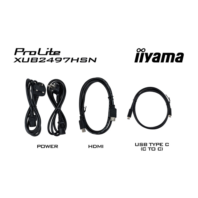 Load image into Gallery viewer, Iiyama prolite xub2497hsn-b2 23.8 monitor (zwart, hdmi, displayport, 3x usb-a, usb-c, rj-45)
