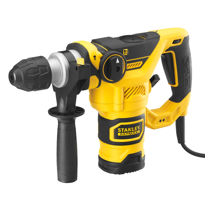 Load image into Gallery viewer, Stanley fatmax 1250w pneumatische boorhamer met 3-delige beitelset (geel zwart, sds+, met koffer)
