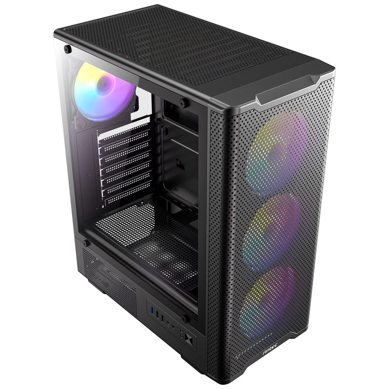 Load image into Gallery viewer, Antec vx310 argb midi tower behuizing (zwart | 3x usb-a | tempered glass)
