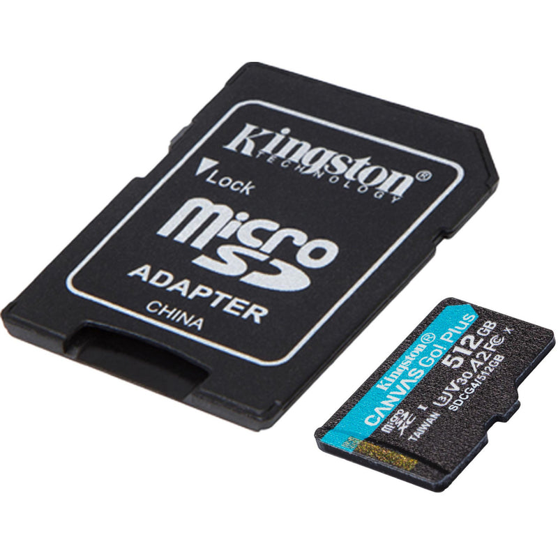 Load image into Gallery viewer, Kingston canvas go! plus microsdxc 512 gb geheugenkaart (zwart, incl. adapter, class 10, uhs-i u3, v30, a2)
