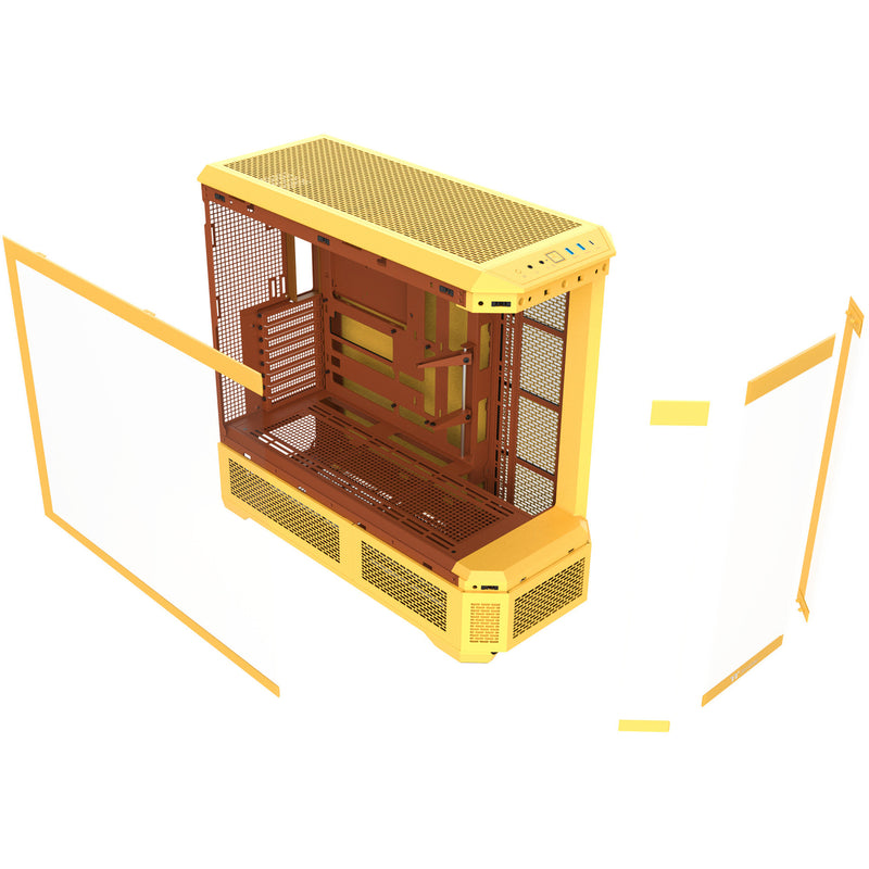 Load image into Gallery viewer, Thermaltake view 600 tg butter caramel big tower behuizing (geel | 2x usb-a | 1x usb-c | tempered glass)
