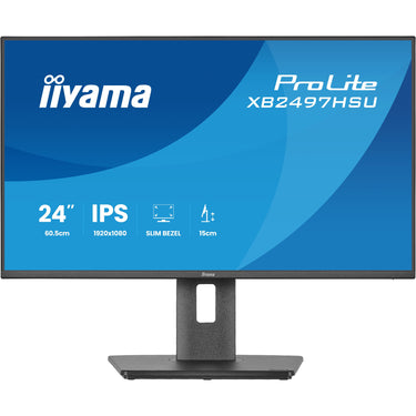 Iiyama prolite xb2497hsu-b1 23.8 monitor (zwart, 120 hz, hdmi, displayport, usb-c, audio)