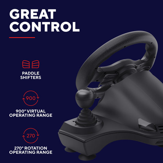 Trust gxt 289 movi racestuur stuur (zwart, pc, xbox series x s, switch, playstation 4)