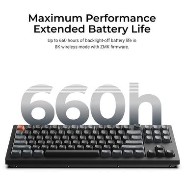 Keychron v3 ultra 8k wireless custom mechanical keyboard (zwart, us lay-out (qwerty), silk pom red, 80% (tkl), rgb, hot swap, 2.4 ghz | bluetooth 5.3 | usb-c)
