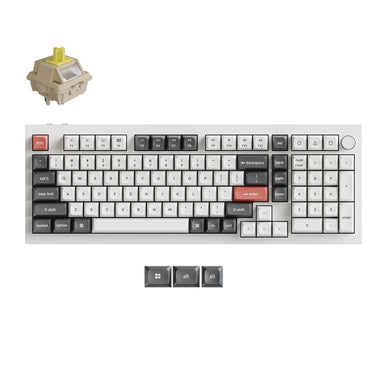 Keychron q5 ultra-m3 8k wireless custom mechanical keyboard (wit, us lay-out (qwerty), silk pom banana, 96%, rgb, hot swap, 8k, 2.4 ghz | bluetooth 5.2 | usb-c)