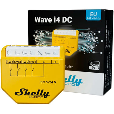 Shelly qubino wave i4 dc schakelaar (geel)