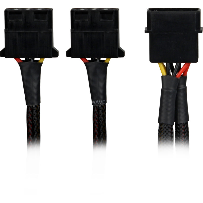 Load image into Gallery viewer, Sharkoon 5,25 4-pin (male) naar 5,25 4-pin (female) y-stroomsplitterkabel (zwart, 15 centimeter)

