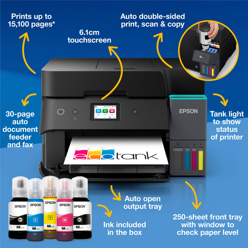 Load image into Gallery viewer, Epson ecotank et-4950 all-in-one inkjetprinter (zwart, faxen, scannen, kopiëren, wifi, inclusief tot 3 jaar inkt)
