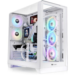 Thermaltake view 390 tg snow midi tower behuizing (wit | 2x usb-a | 1x usb-c | tempered glass)