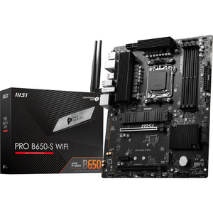 Msi pro b650-s wifi socket am5 moederbord (zwart, raid, 2.5 gbe-lan, wi-fi 6e, bt, sound, atx)