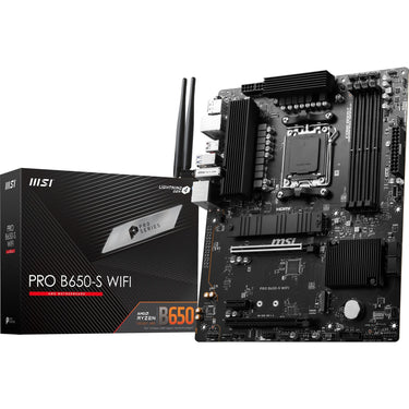 Msi pro b650-s wifi socket am5 moederbord (zwart, raid, 2.5 gbe-lan, wi-fi 6e, bt, sound, atx)