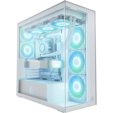 Arctic xtender midi tower behuizing (wit | 2x usb-a | 1x usb-c | rgb | tempered glass)