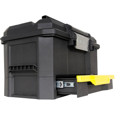 Stanley gereedschapskoffer 19 met drukslot en lade gereedschapskist (zwart geel, 1-70-316)