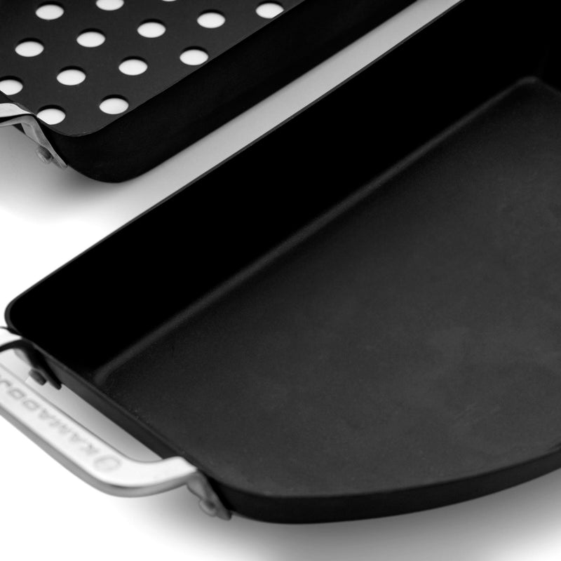 Load image into Gallery viewer, Kamado joe karbon steel half moon pan set bak- braadpan
