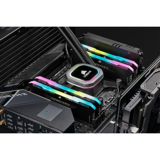 Corsair 32 gb ddr4-3200 (2x 16 gb) kit werkgeheugen (zwart, cmh32gx4m2e3200c16, vengeance rgb pro sl, xmp 2.0)