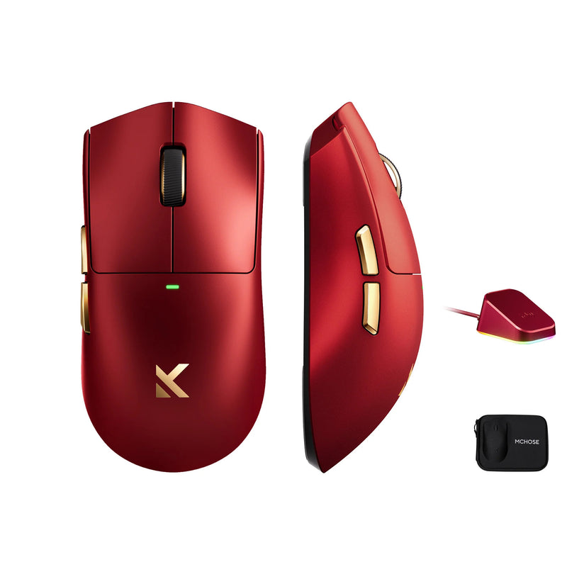 Afbeelding laden in galerijviewer, Mchose k7 ultra lightweight wireless gaming mouse (rood goud, rgb, usb 2.4 ghz, 42.000 dpi)
