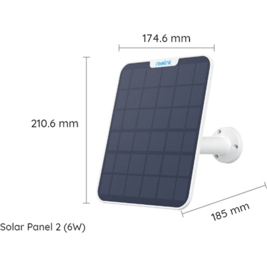 Reolink zonnepaneel compatibel met accucamera - riem en 4m verbindingskabel - 6w vermogen - weerbestendig - zonnepaneel 2
