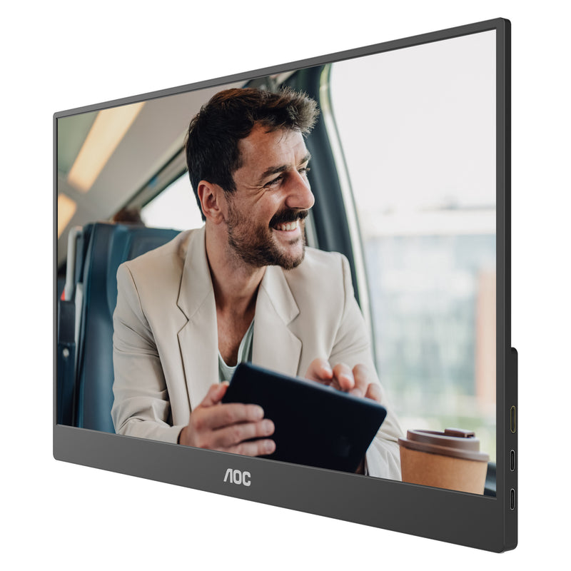 Load image into Gallery viewer, Aoc 16t20e2 15.6 monitor (zwart, 1x mini hdmi, 1x usb-c, audio)
