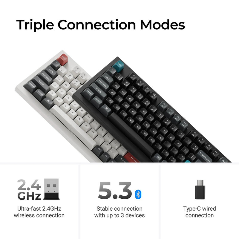 Load image into Gallery viewer, Keychron q5 ultra-m3 8k wireless custom mechanical keyboard (zwart, us lay-out (qwerty), silk pom brown, 96%, rgb, hot swap, 8k, 2.4 ghz | bluetooth 5.2 | usb-c)
