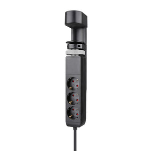 Neomounts ds22-840bl6 bureaucontactdoos met klem en usb-c en usb-a poorten - quick-charge stekkerdoos (zwart)