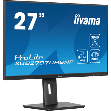 Iiyama prolite xub2797uhsnp-b1 27 4k uhd monitor (zwart, hdmi, displayport, 4x usb-a, usb-c, rj-45)