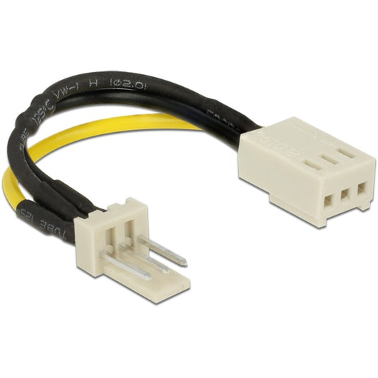 Delock voedingskabel 3-pin male > 3-pin female (fan) (zwart geel)