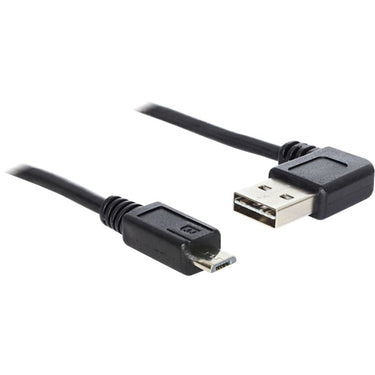 Delock easy-usb-a 2.0 90° > micro-usb-b kabel (zwart, 2 meter)