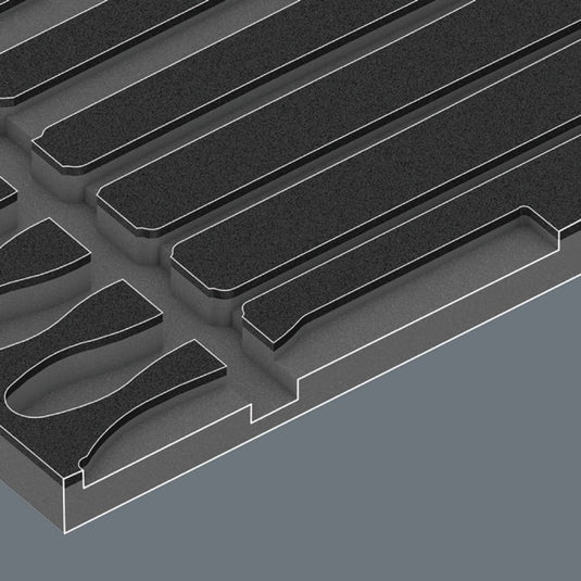 Wera 9783 schuimrubberen inzetstuk met pferd vijlen set 1, 6‑delig (zwart grijs, in schuiminzet voor werkplaatswagen)