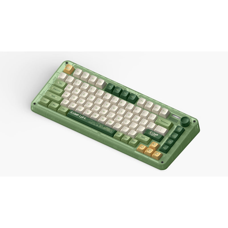 Load image into Gallery viewer, Iqunix zx75 camping wireless mechanical keyboard (groen, us lay-out (qwerty), cherry mx blue, 75%, rgb leds, hot-swappable, double-shot pbt, 2.4ghz | bluetooth 5.1 | usb-c)
