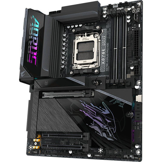 Gigabyte x870e aorus pro x3d socket am5 moederbord (zwart, raid, 5gb-lan, wi-fi 7, bt, sound, atx)