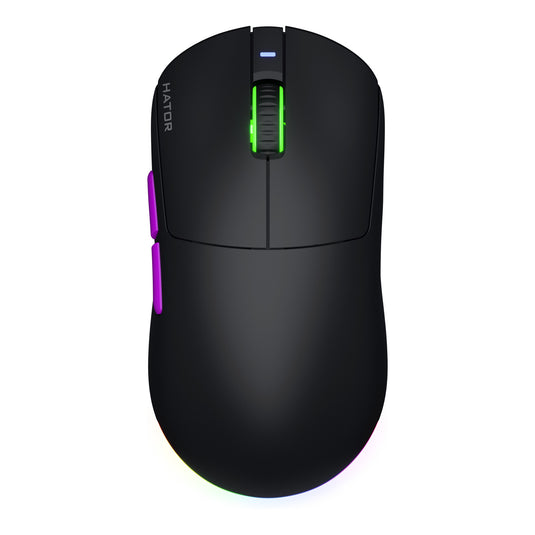 Hator quasar 3 ultra 8k wireless gaming muis (zwart, 400 - 30.000 dpi, rgb, 2.4ghz bluetooth 5.1 usb)