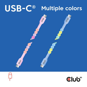 Club 3d usb-c beaded cable pink, 2 meter kabel (roze)