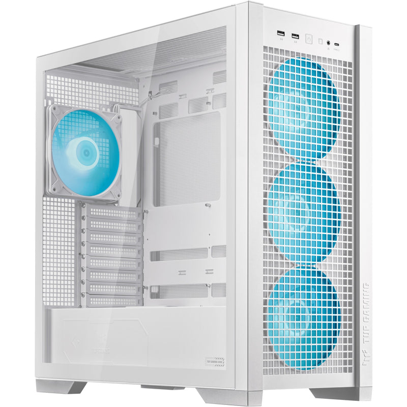 Load image into Gallery viewer, Asus tuf gaming gt302 argb midi tower behuizing (wit | 2x usb-a | 1x usb-c | rgb | tempered glass)

