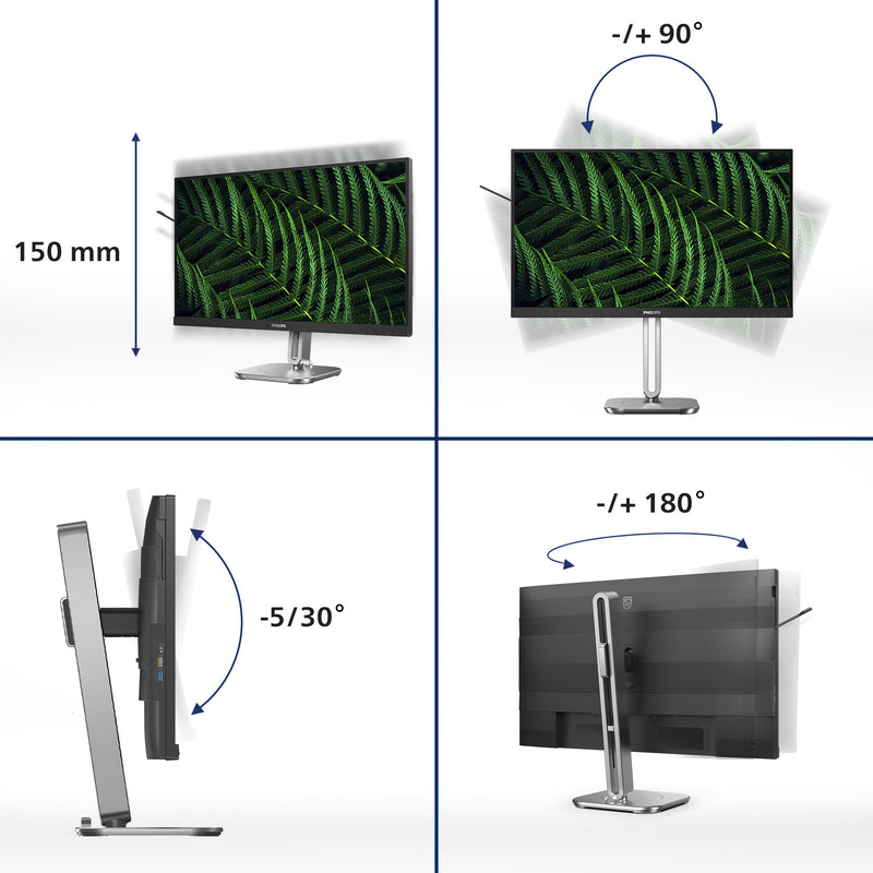Load image into Gallery viewer, Philips 24b2g5200 23.8 monitor (zilver zwart, vga, hdmi, displayport, usb, audio, 100 hz)
