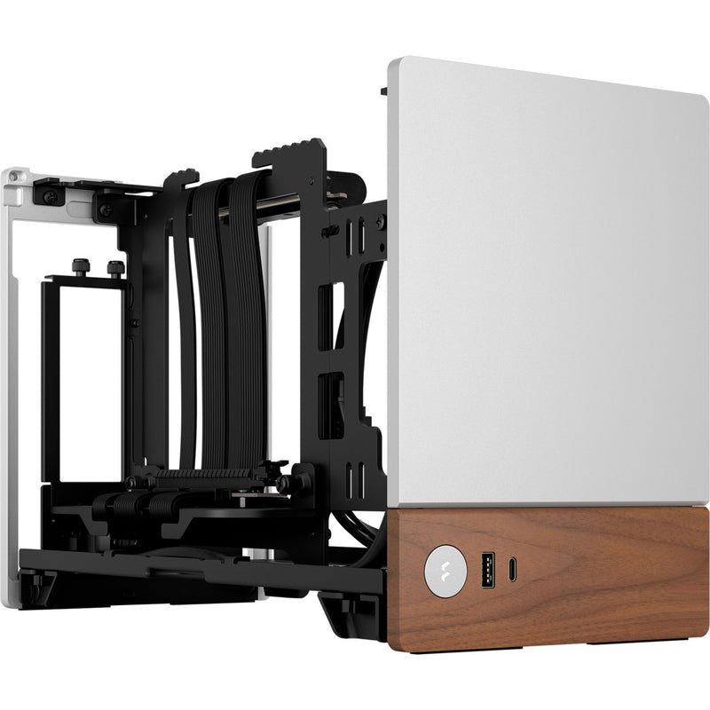 Load image into Gallery viewer, Fractal design terra mini tower behuizing (zilver houtkleur | 1x usb-a | 1x usb-c)
