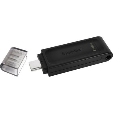 Kingston datatraveler 70 64 gb usb-stick (zwart, dt70 64gb, usb-c 3.2 gen 1)