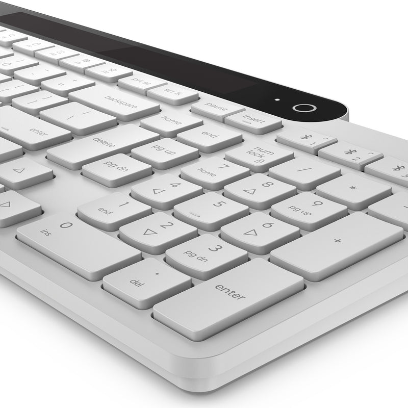 Load image into Gallery viewer, Lenovo 800 self-charging bluetooth keyboard (wit, us lay-out (qwerty), plunger, 100%, plunger switch, bluetooth 5.1, usb-c)
