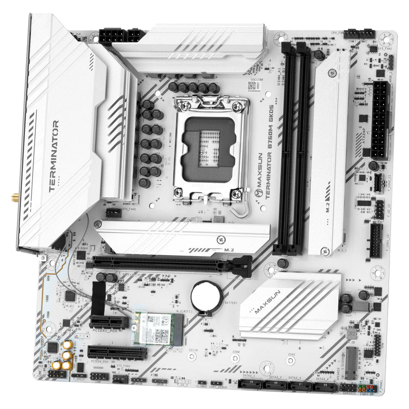 Afbeelding laden in galerijviewer, Maxsun ms-terminator b760m gkd5 ice socket 1700 moederbord (zwart, raid, 2.5 gb-lan, sound, µatx)
