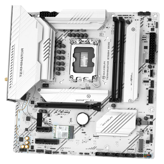 Maxsun ms-terminator b760m gkd5 ice socket 1700 moederbord (zwart, raid, 2.5 gb-lan, sound, µatx)