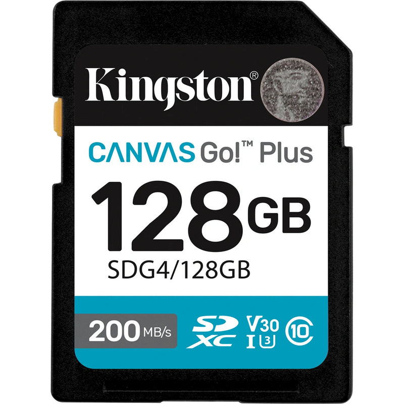 Load image into Gallery viewer, Kingston canvas go! plus sdxc 128 gb geheugenkaart (zwart, class 10, uhs-i u3, v30)
