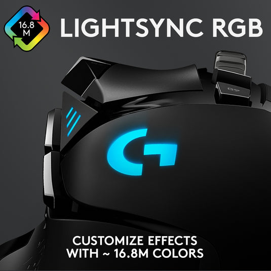 Logitech g502 hero high performance gaming mouse (zwart, 100 - 25.600 dpi, rgb leds)
