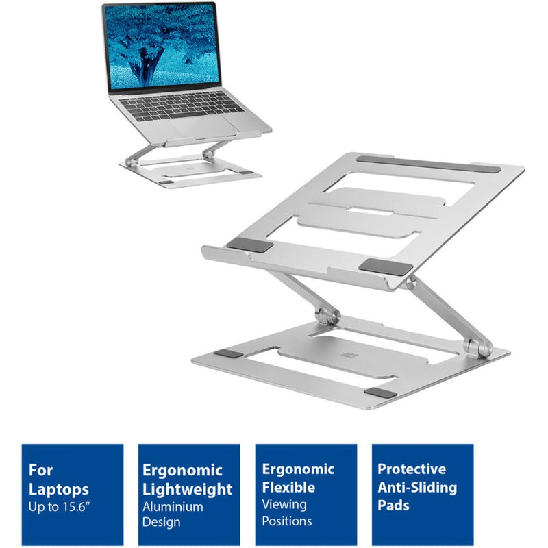 Load image into Gallery viewer, Act connectivity laptopstandaard aluminium (aluminium, opvouwbaar, traploos in hoogte verstelbaar)
