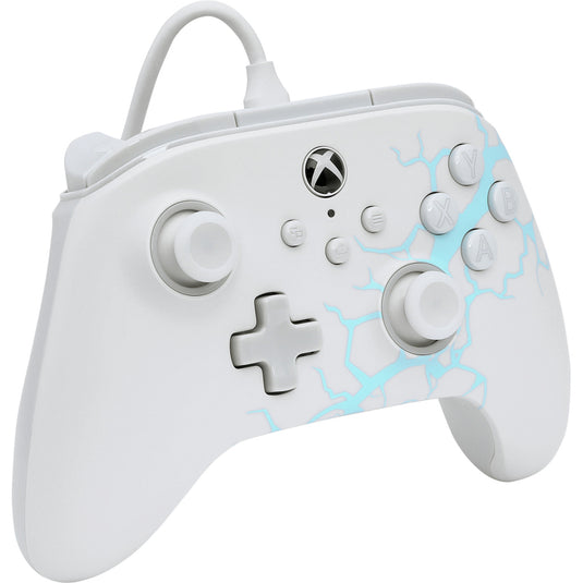 Powera advantage controller met kabel voor de xbox series x|s - poolijs (wit blauw, xbox series x|s, xbox one, pc)