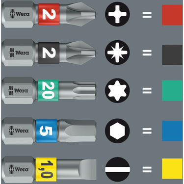 Wera bit-check 6 impaktor 2 bitset (zwart, 6-delig)