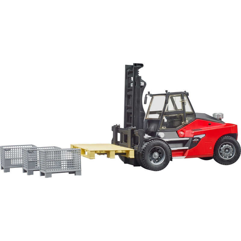 Load image into Gallery viewer, Bruder linde ht160s heftruck met pallet en 3 palletkooien modelvoertuig (02513)
